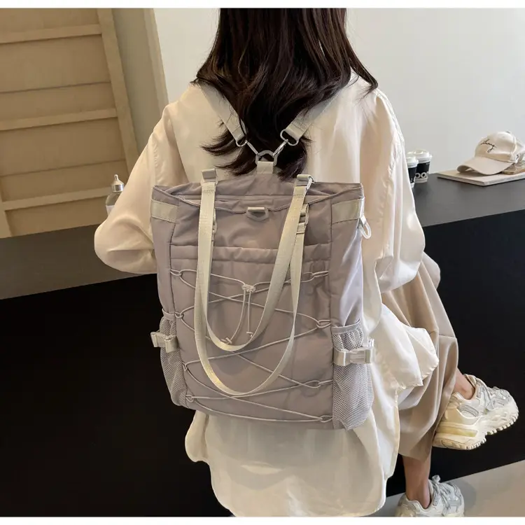Women's Grey Nylon Shoulder Bag 2024 New — feature 25