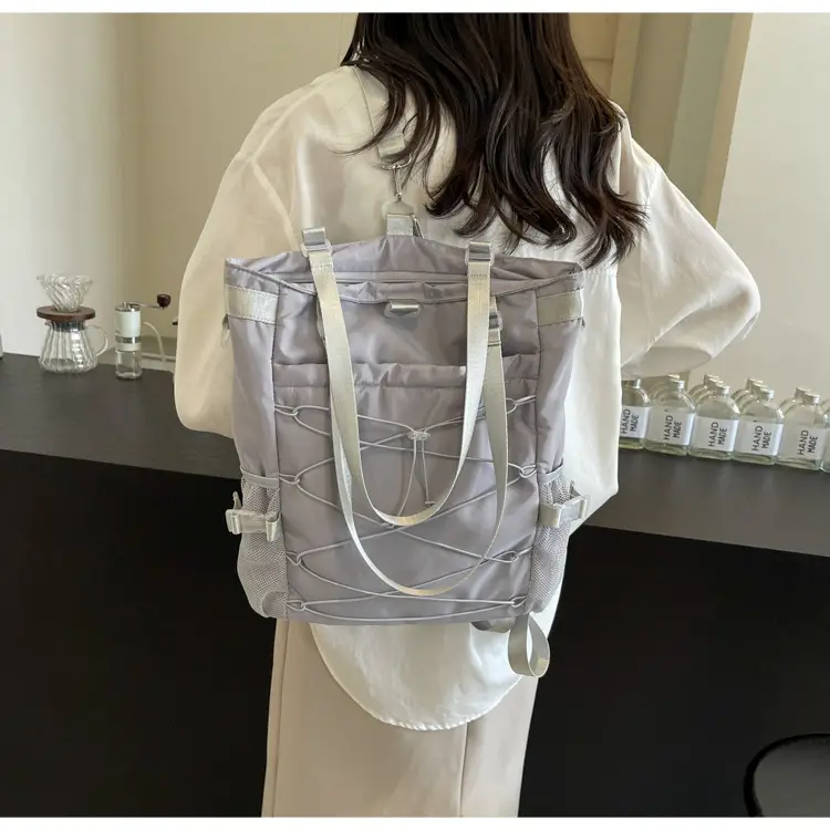 Women's Grey Nylon Shoulder Bag 2024 New — feature 26