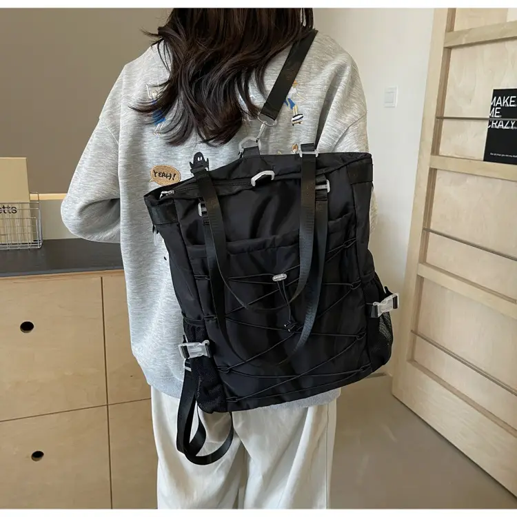Women's Grey Nylon Shoulder Bag 2024 New — feature 30