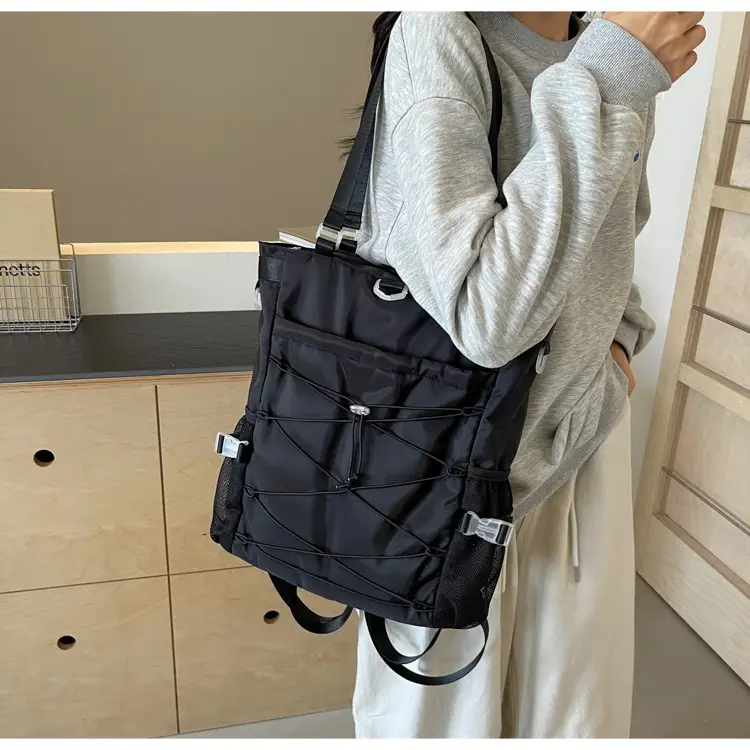 Women's Grey Nylon Shoulder Bag 2024 New — feature 31