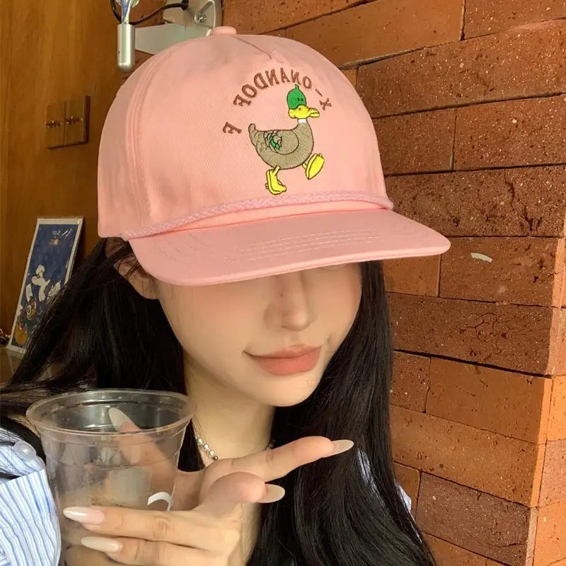 Duck Cartoon Cap for Kids Black Embroidered - Image 8