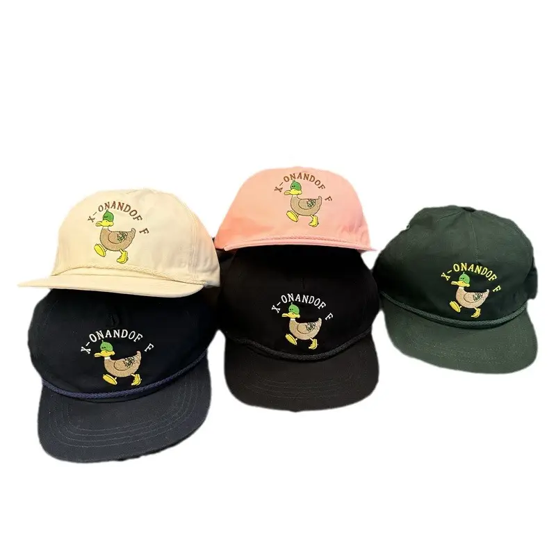 Duck Cartoon Cap for Kids Black Embroidered - Image 10