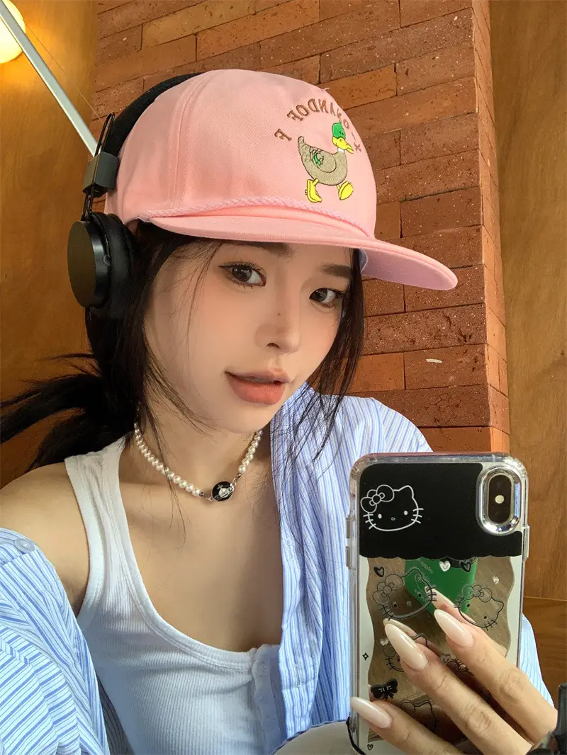 Duck Cartoon Cap for Kids Black Embroidered — feature 11