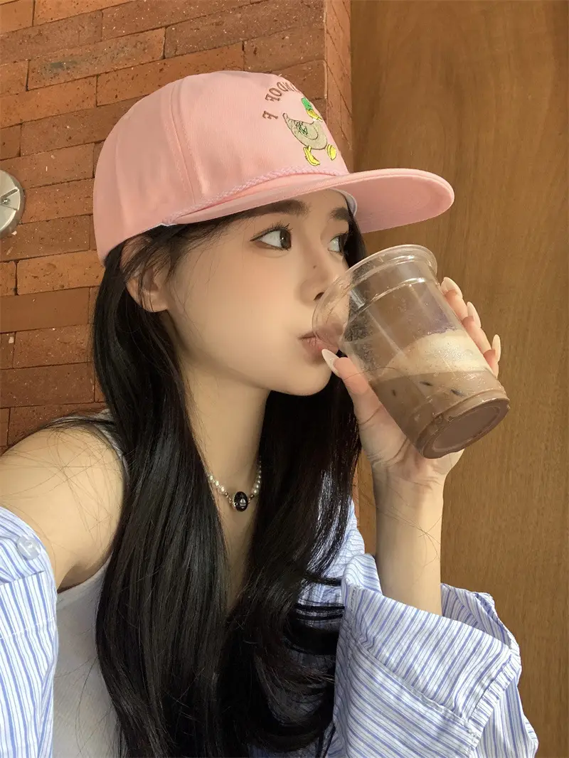 Duck Cartoon Cap for Kids Black Embroidered — feature 9