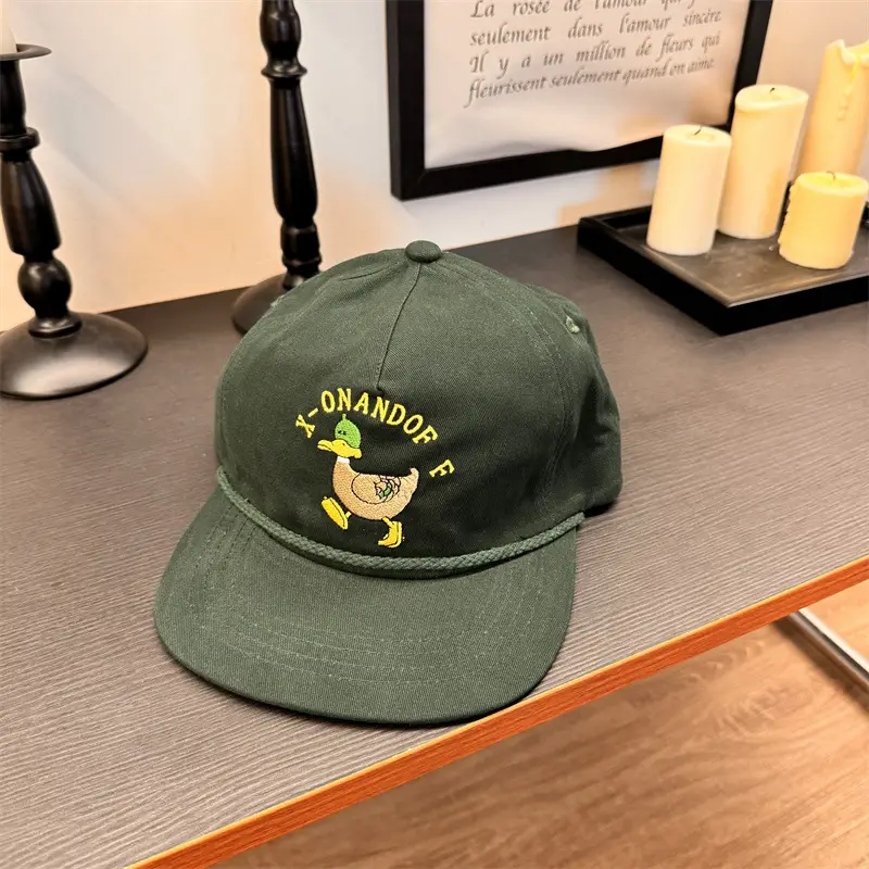 Duck Cartoon Cap for Kids Black Embroidered - Image 5