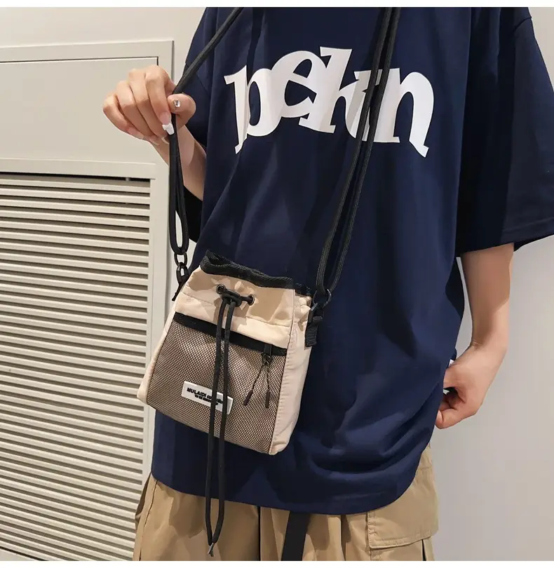 Black Anti-Splash Drawstring Mobile Phone Bag — feature 19