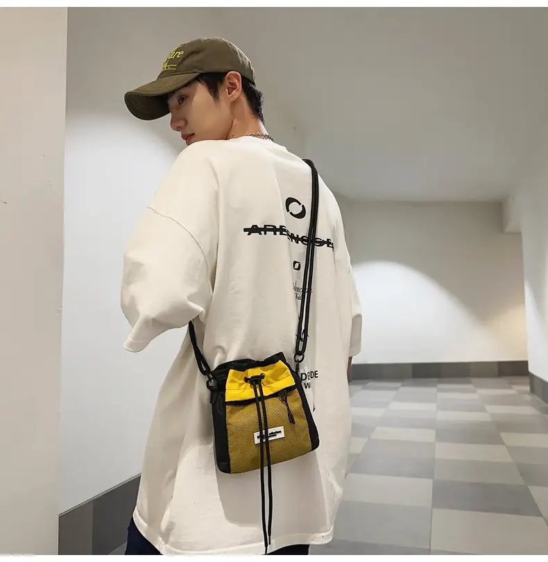 Black Anti-Splash Drawstring Mobile Phone Bag — feature 23