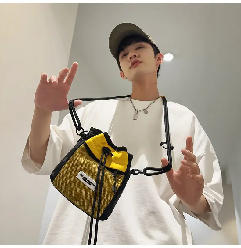 Black Anti-Splash Drawstring Mobile Phone Bag — feature 24