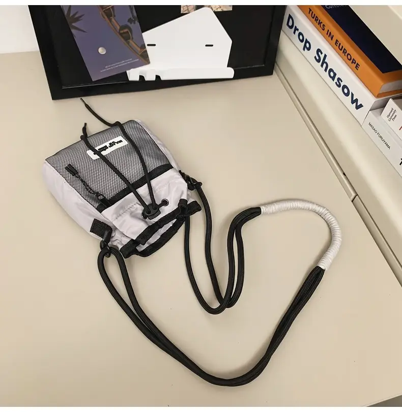 Black Anti-Splash Drawstring Mobile Phone Bag — feature 36