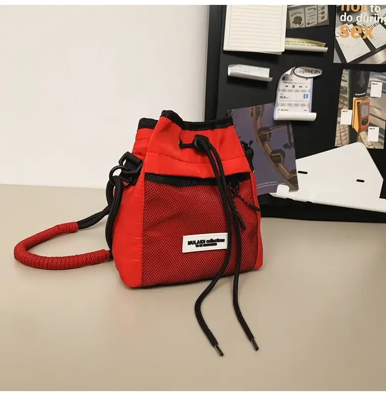 Black Anti-Splash Drawstring Mobile Phone Bag — feature 37