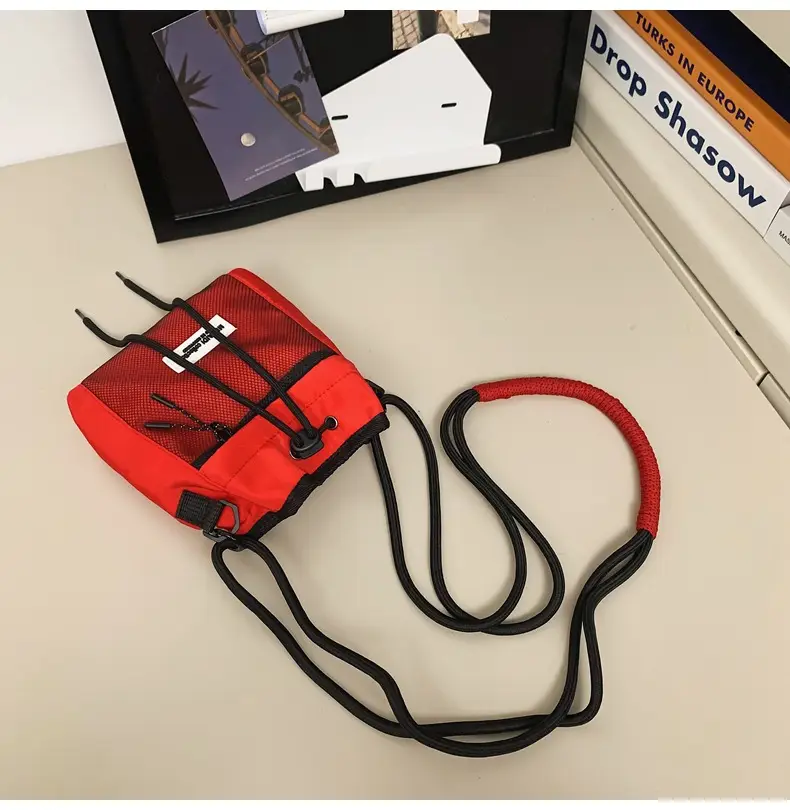 Black Anti-Splash Drawstring Mobile Phone Bag — feature 38