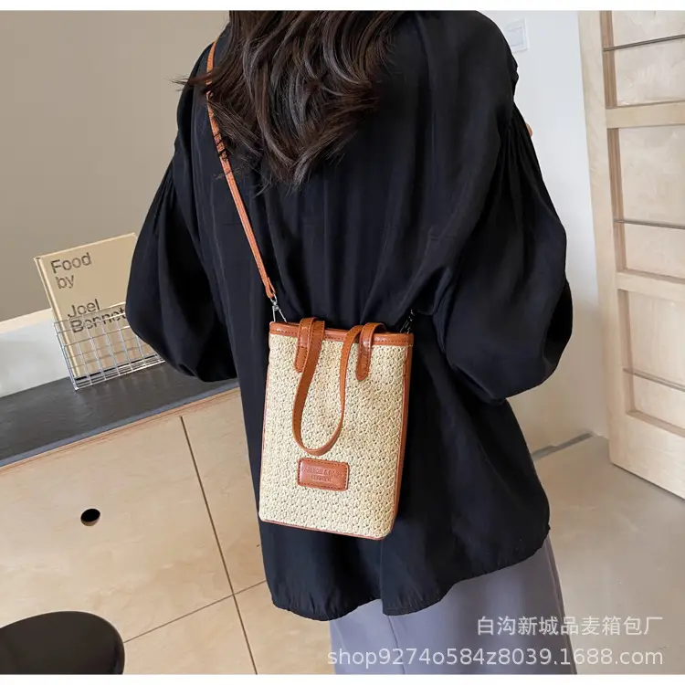 Women Woven Phone Bag Contrasting Color Shoulder Crossbody — feature 18