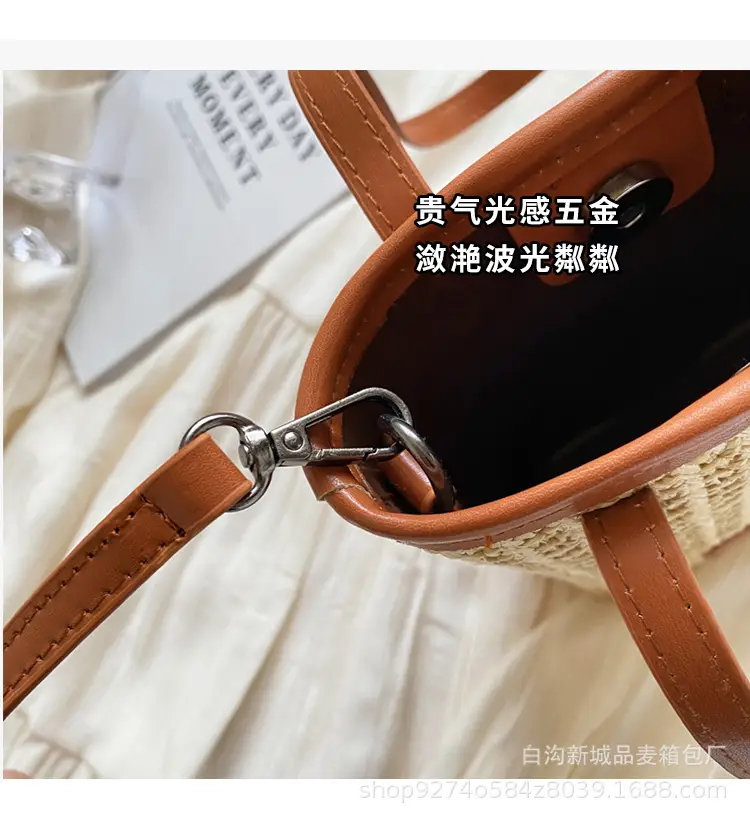 Women Woven Phone Bag Contrasting Color Shoulder Crossbody — feature 4