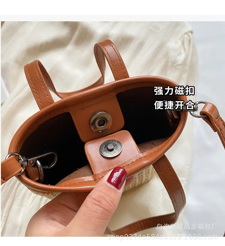 Women Woven Phone Bag Contrasting Color Shoulder Crossbody — feature 5