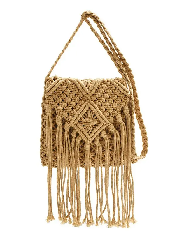 Bohemian Tassel Woven Bag Women's 2024 New Seaside Holiday Beach Bag Casual Artistic Shoulder Crossbody Bag - Image 10