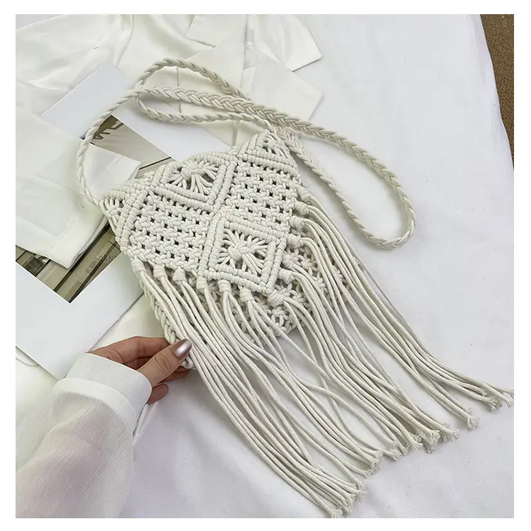 Bohemian Tassel Woven Bag Women's 2024 New Seaside Holiday Beach Bag Casual Artistic Shoulder Crossbody Bag — feature 24