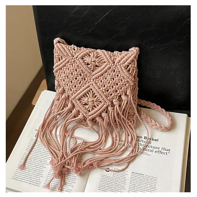 Bohemian Tassel Woven Bag Women's 2024 New Seaside Holiday Beach Bag Casual Artistic Shoulder Crossbody Bag — feature 28