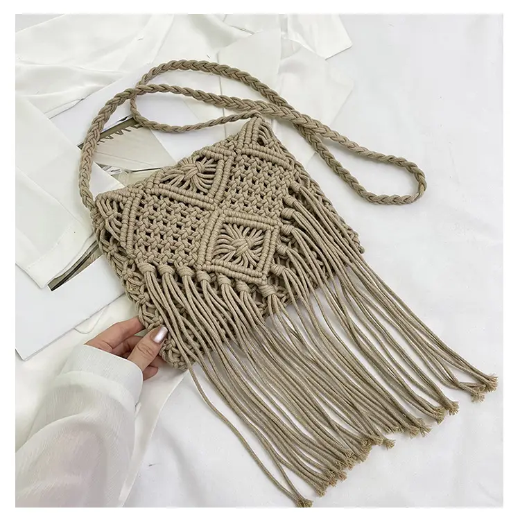 Bohemian Tassel Woven Bag Women's 2024 New Seaside Holiday Beach Bag Casual Artistic Shoulder Crossbody Bag — feature 33