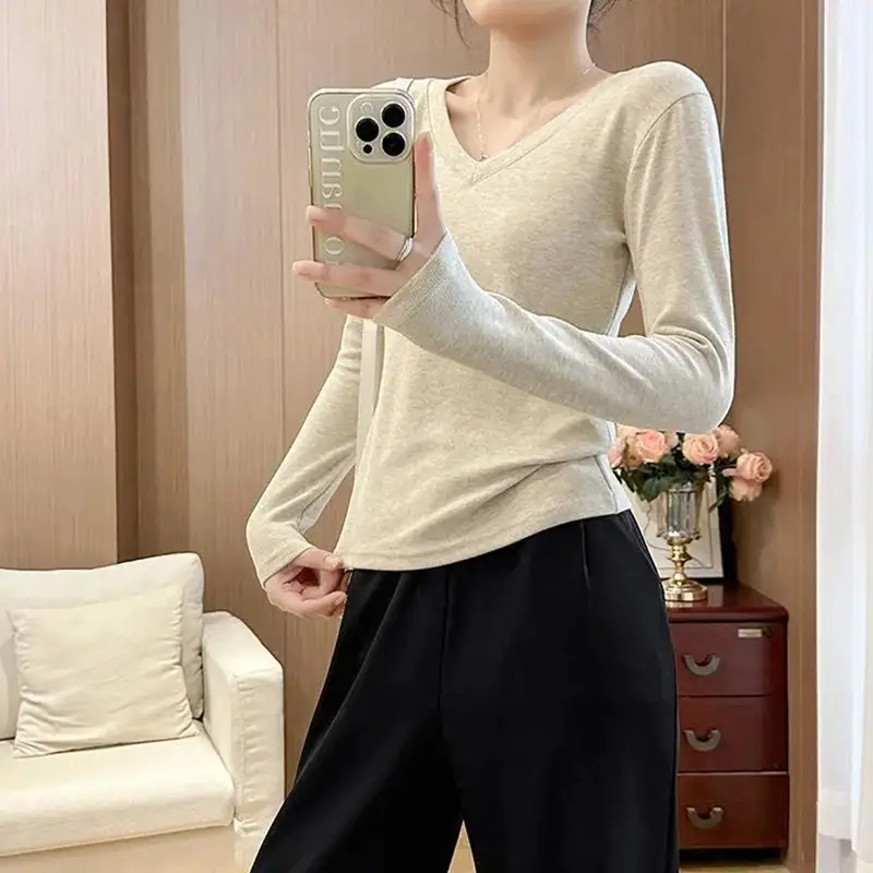 Black Shoulder T-Shirt Women's Short-Sleeved V-Neck Slim-Fit Slimming Tight Waist Design Base Shirt American Hot Girl Top - Image 16