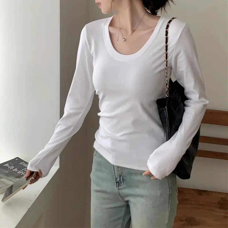 Black Shoulder T-Shirt Women's Short-Sleeved V-Neck Slim-Fit Slimming Tight Waist Design Base Shirt American Hot Girl Top - Image 18