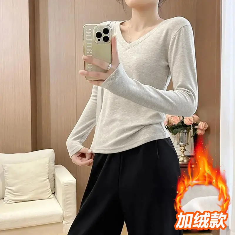 Black Shoulder T-Shirt Women's Short-Sleeved V-Neck Slim-Fit Slimming Tight Waist Design Base Shirt American Hot Girl Top - Image 24