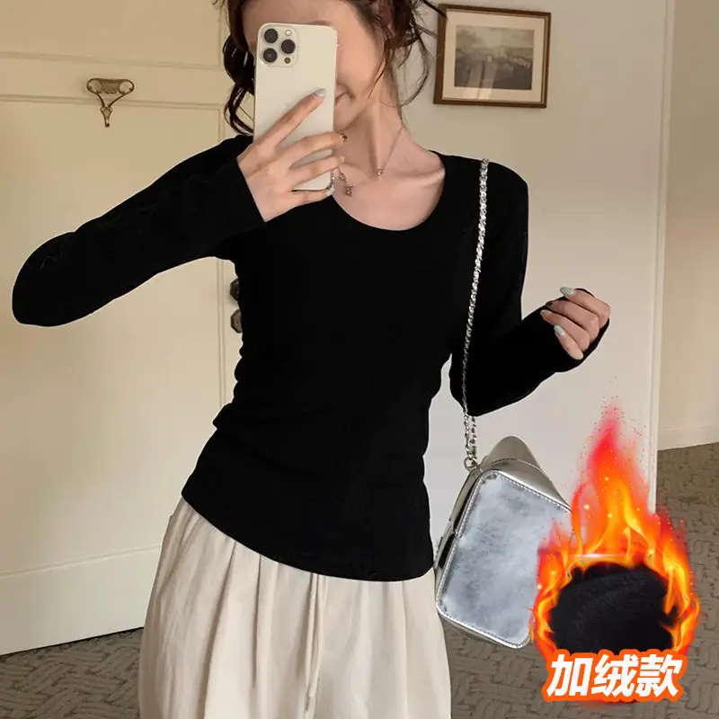 Black Shoulder T-Shirt Women's Short-Sleeved V-Neck Slim-Fit Slimming Tight Waist Design Base Shirt American Hot Girl Top - Image 25
