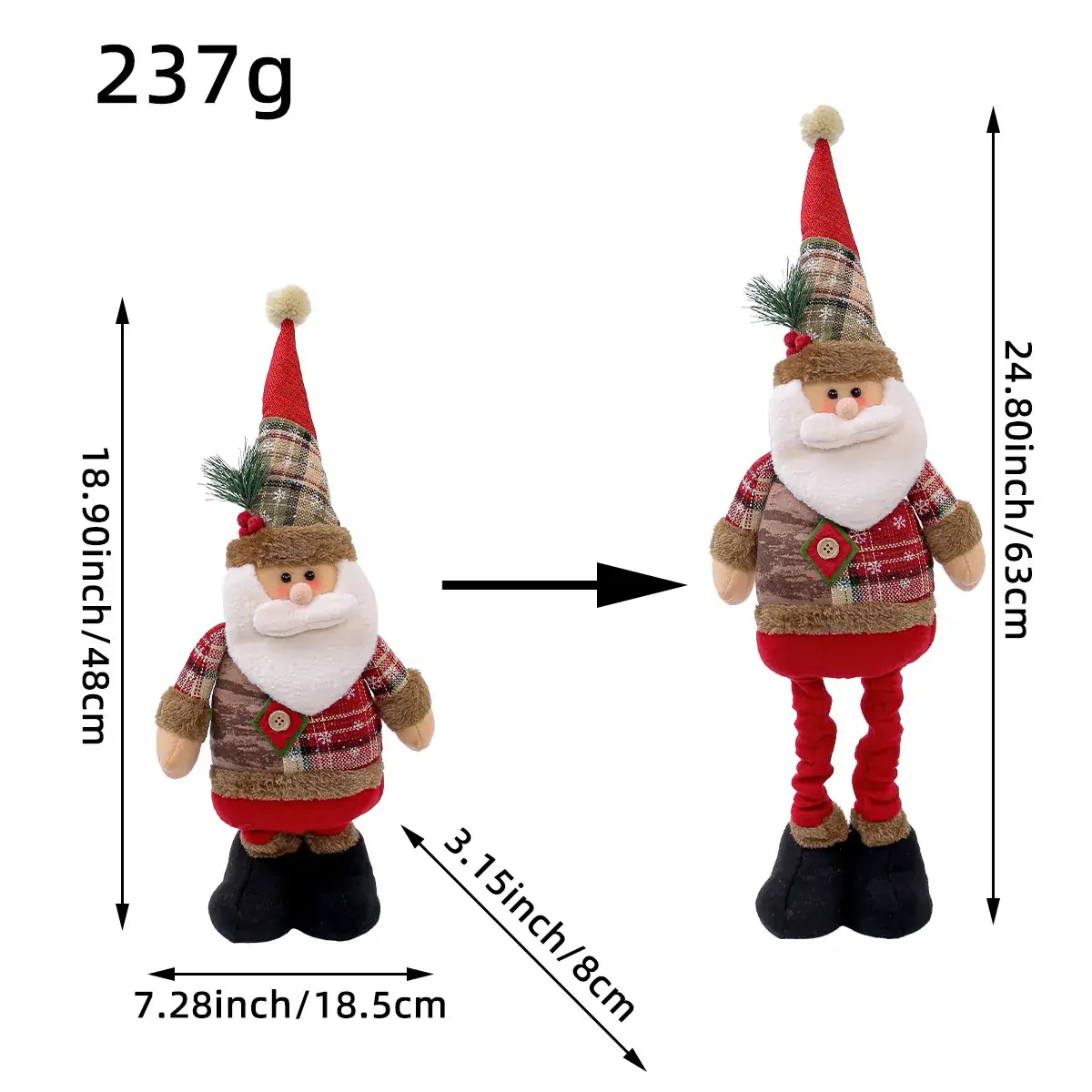 B1-23 Christmas Telescopic Doll Old Man