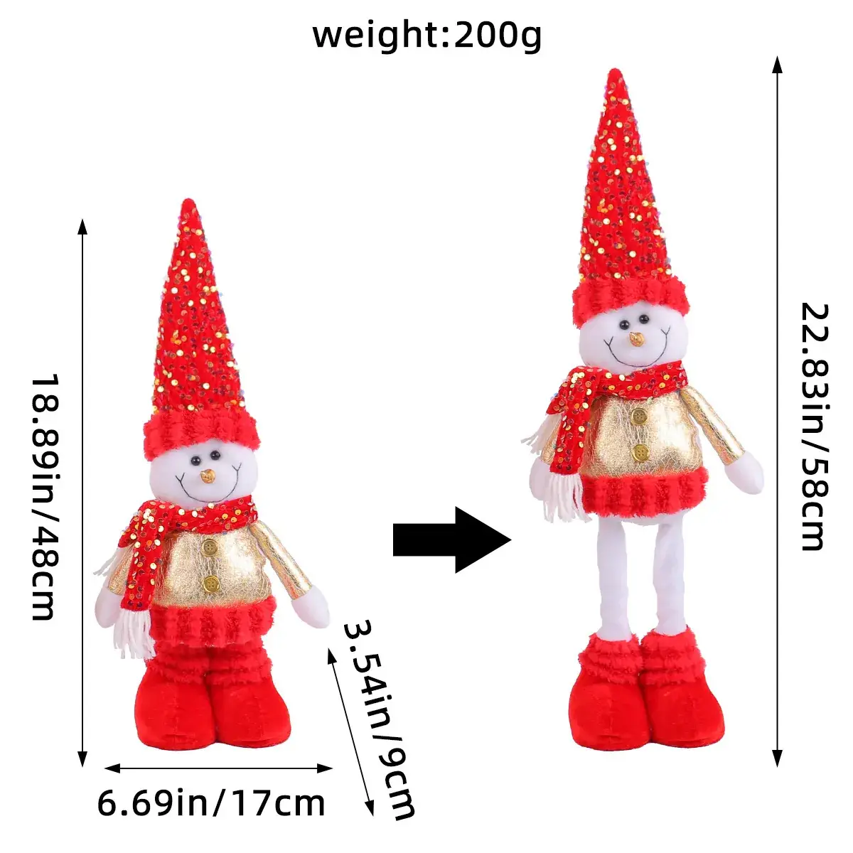 C2-7 red cap red foot telescopic snowman