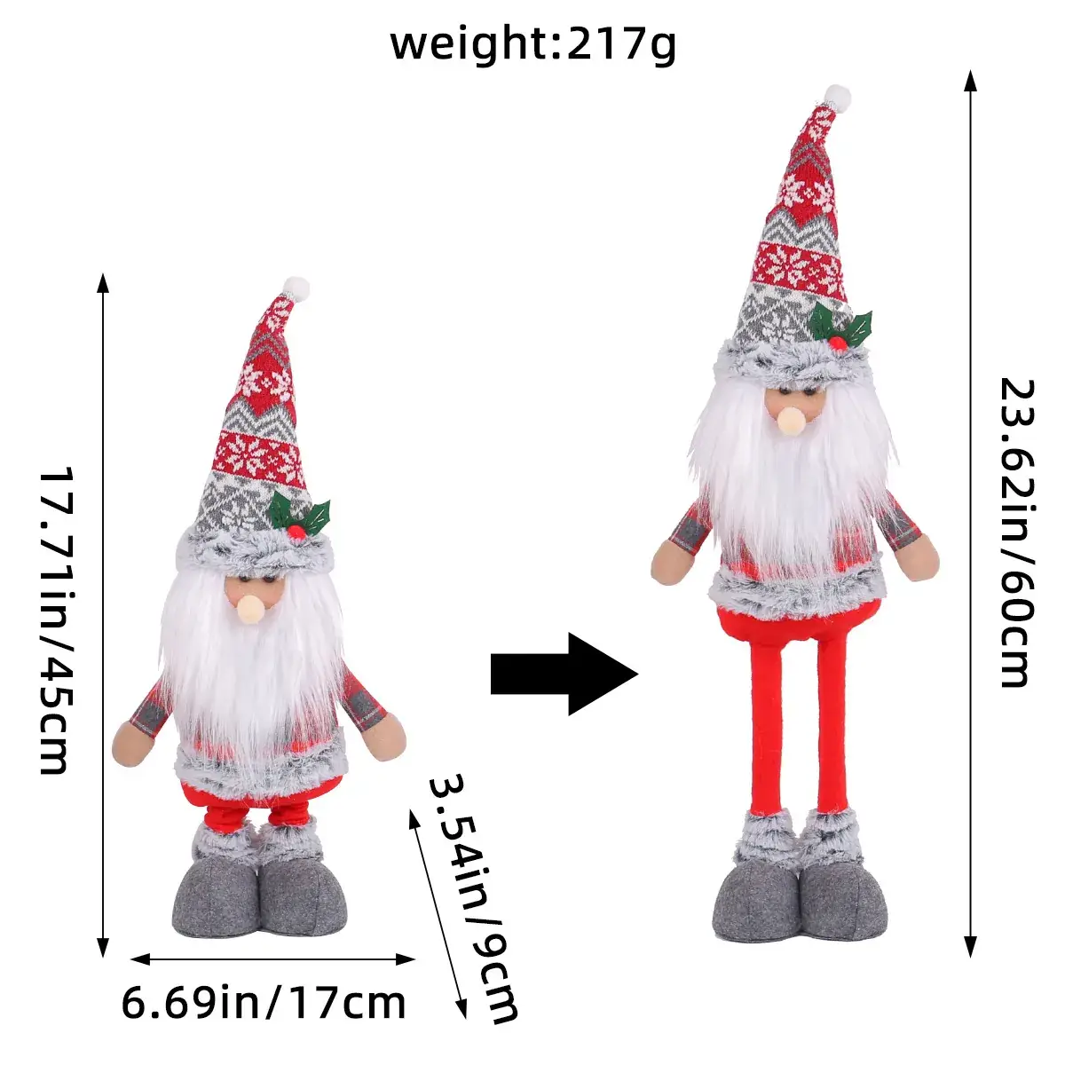 C2-1 knitted hat gray foot telescopic old man