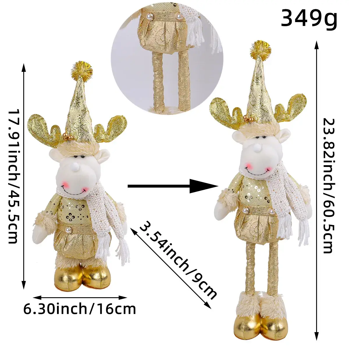 B1-31 Golden Retractable Doll Deer