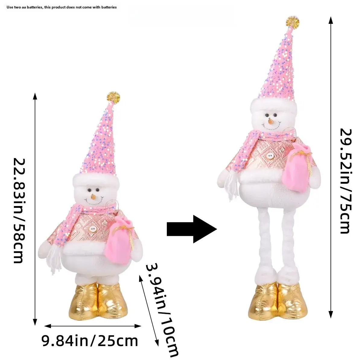 Christmas Snowman Doll 354g Gold Decorative Ornament - Image 16