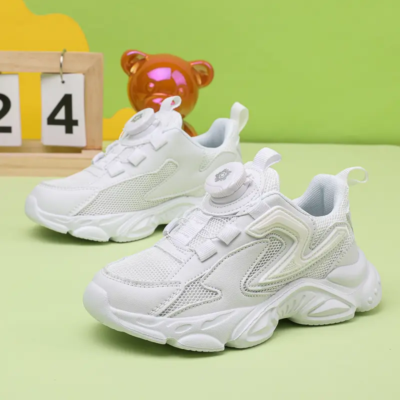 White Mesh Running Sneakers for Boys 2024 - Image 5