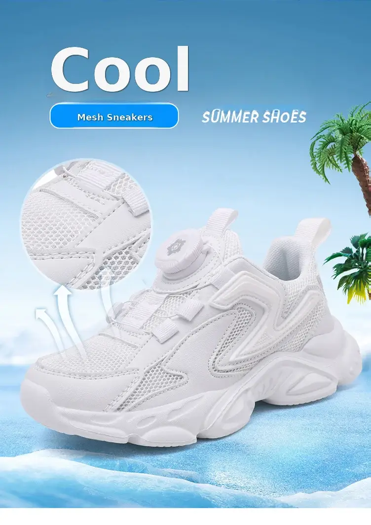 White Mesh Running Sneakers for Boys 2024 — feature 2