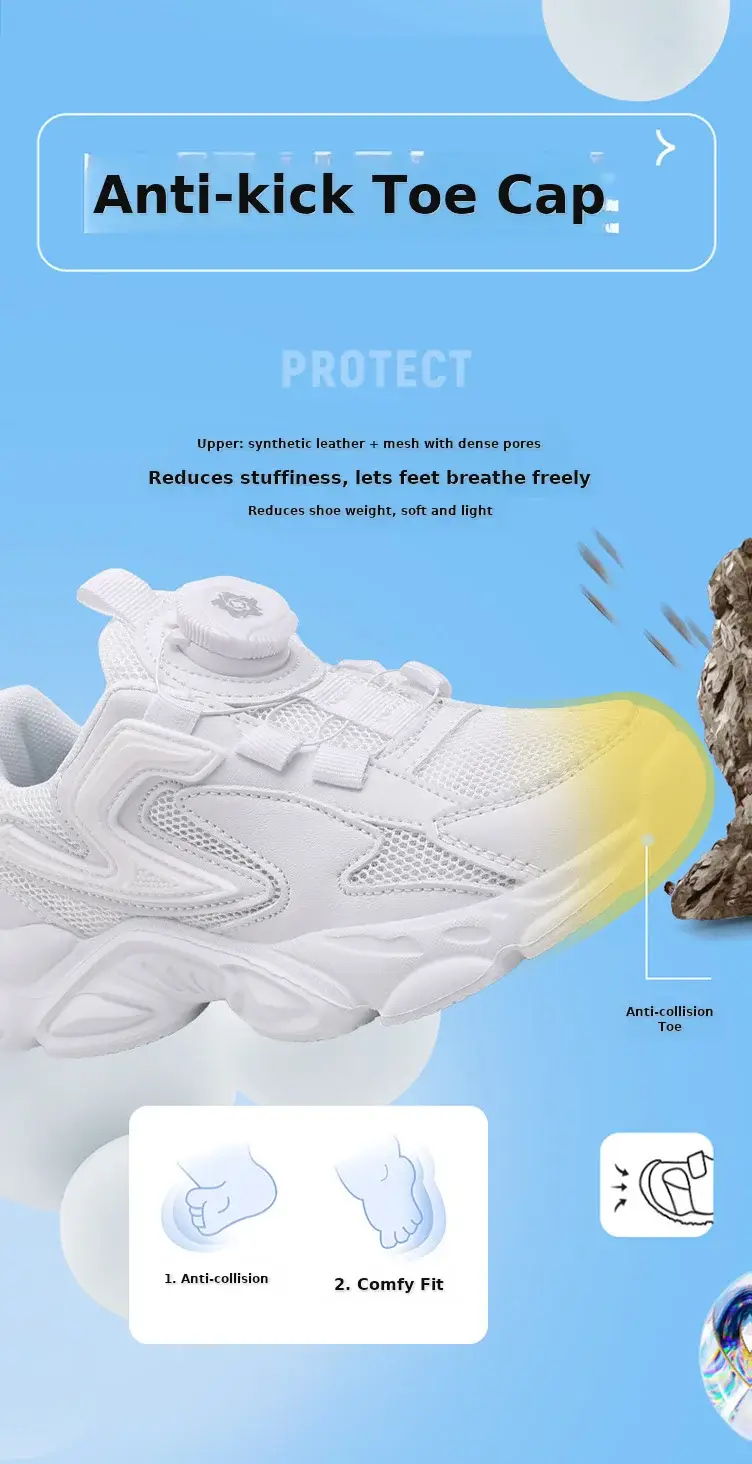 White Mesh Running Sneakers for Boys 2024 — feature 9