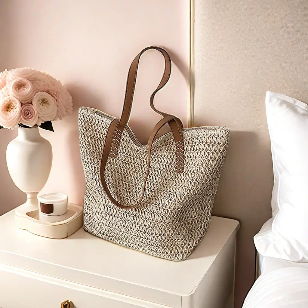 Casual French Style Woven Mori Handbag 2024 Summer - Image 7