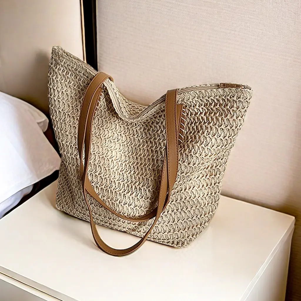 Casual French Style Woven Mori Handbag 2024 Summer - Image 8