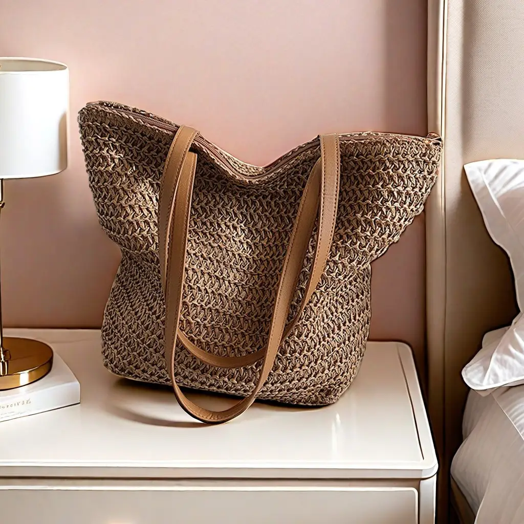 Casual French Style Woven Mori Handbag 2024 Summer - Image 9