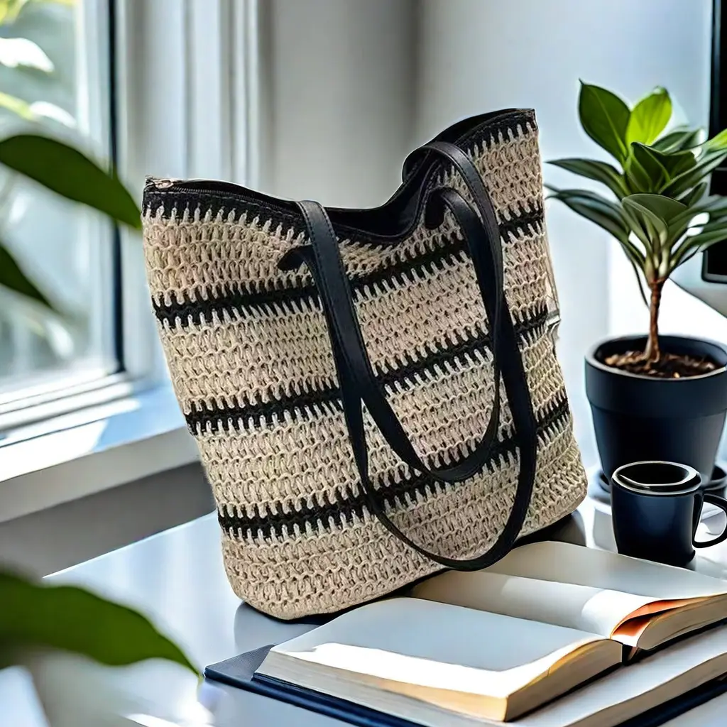 Casual French Style Woven Mori Handbag 2024 Summer - Image 3
