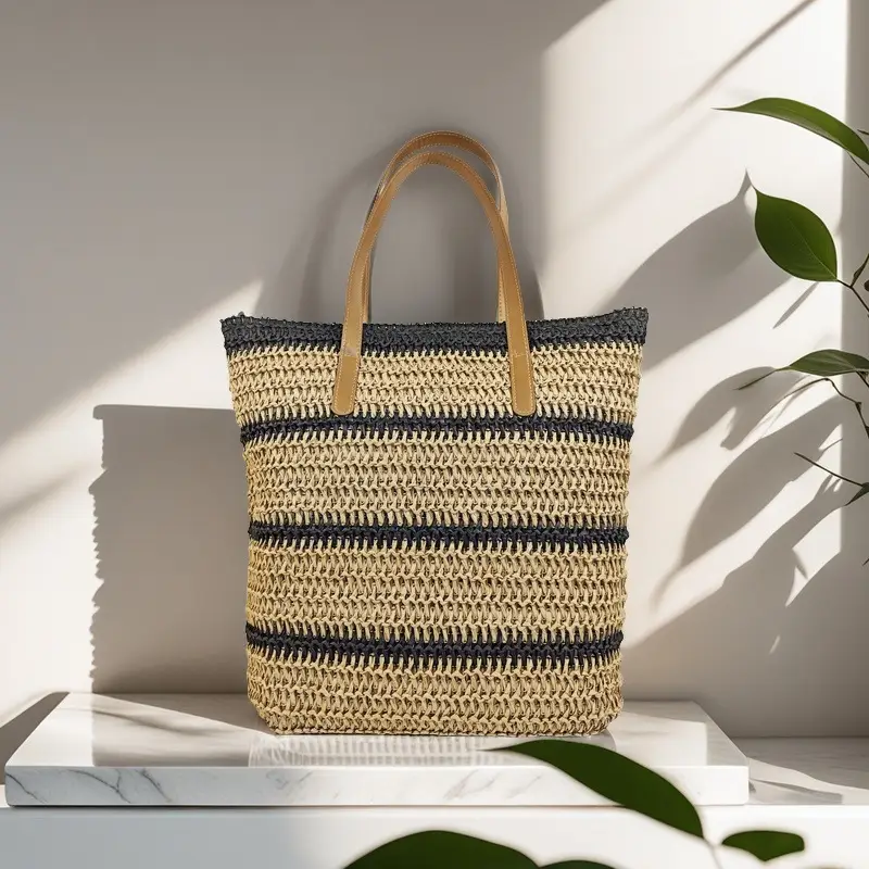 Casual French Style Woven Mori Handbag 2024 Summer - Image 6