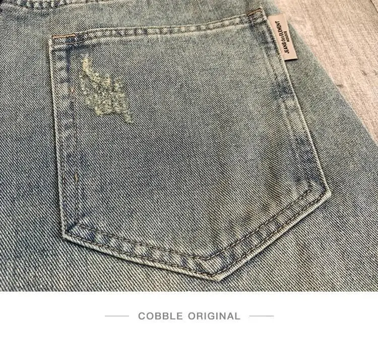 Denim Shorts Men Loose Plus Size Straight Hole — feature 10