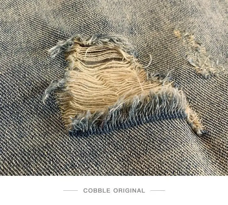 Denim Shorts Men Loose Plus Size Straight Hole — feature 8