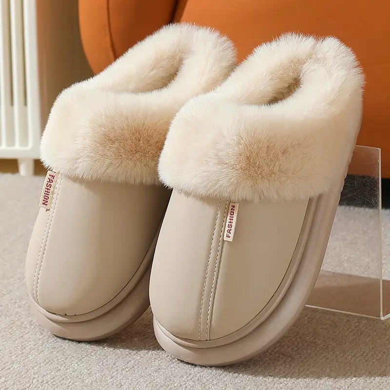 Cross-border new autumn and winter lace ethnic fashion cotton slippers for men and women couples indoor and outdoor warm cotton slippers