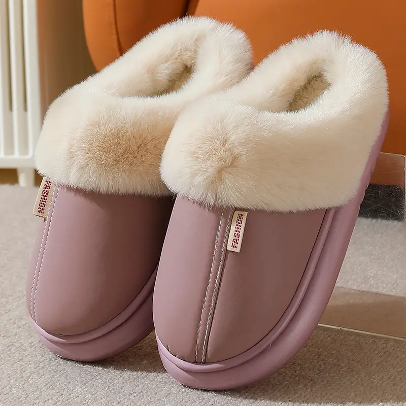 Cross-border new autumn and winter lace ethnic fashion cotton slippers for men and women couples indoor and outdoor warm cotton slippers