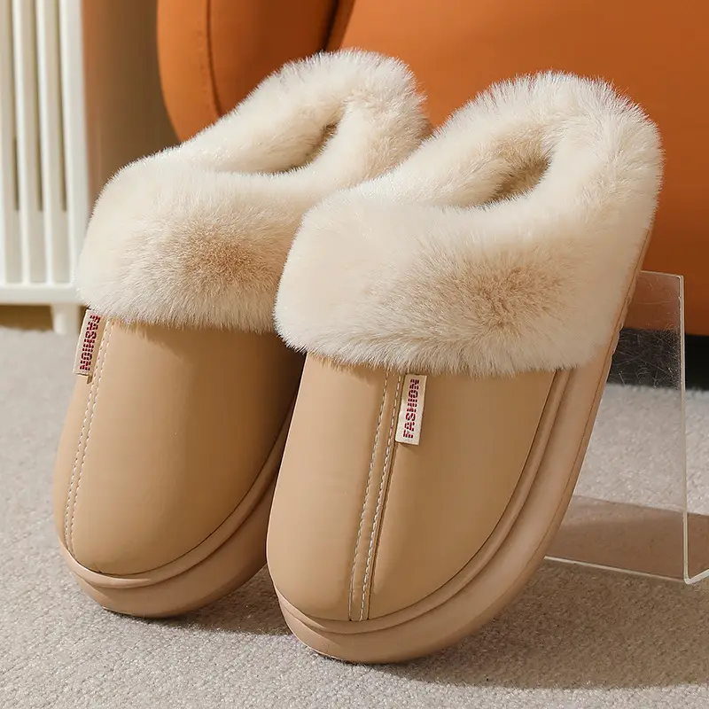 Cross-border new autumn and winter lace ethnic fashion cotton slippers for men and women couples indoor and outdoor warm cotton slippers