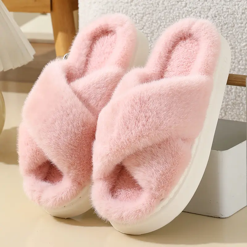 Cross-border new autumn and winter lace ethnic fashion cotton slippers for men and women couples indoor and outdoor warm cotton slippers