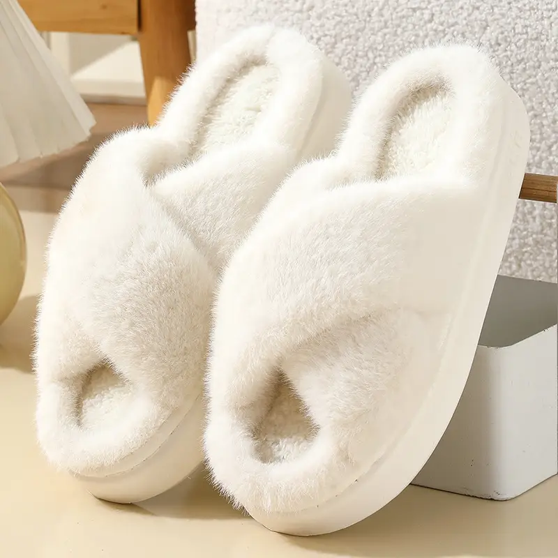 Cross-border new autumn and winter lace ethnic fashion cotton slippers for men and women couples indoor and outdoor warm cotton slippers