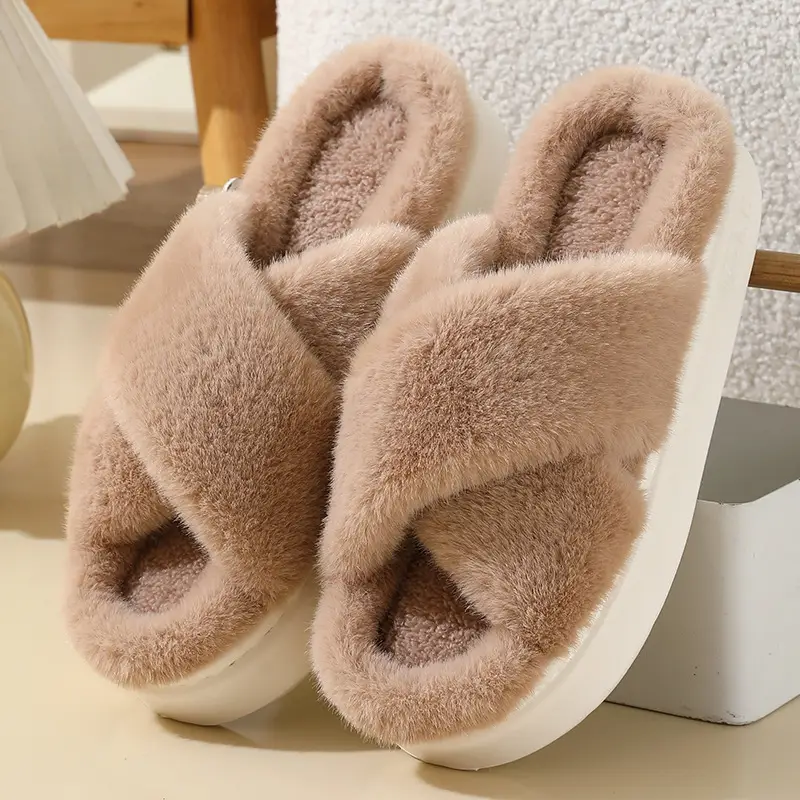 Cross-border new autumn and winter lace ethnic fashion cotton slippers for men and women couples indoor and outdoor warm cotton slippers