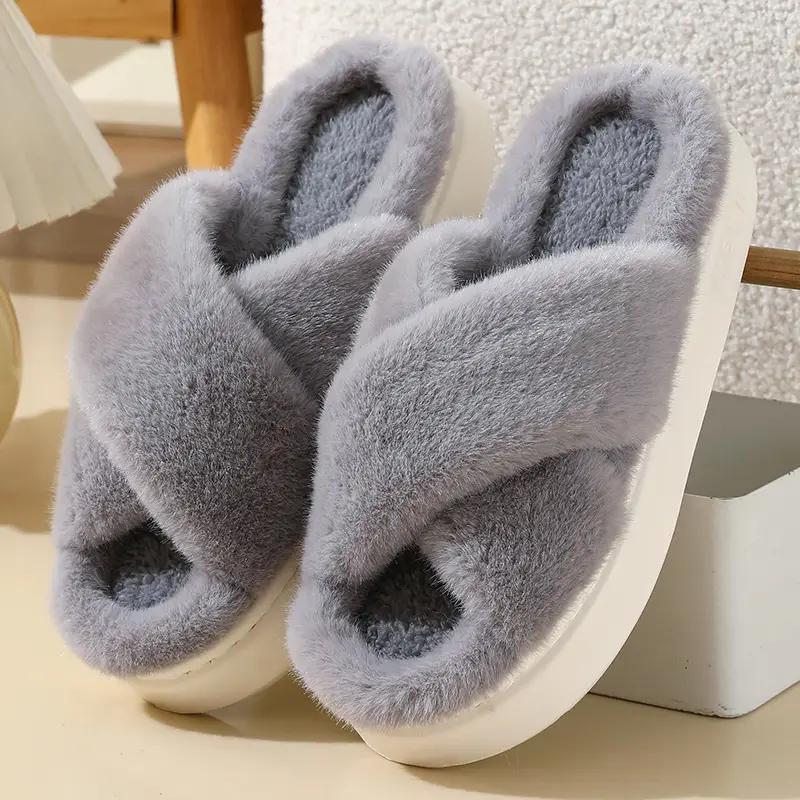 Cross-border new autumn and winter lace ethnic fashion cotton slippers for men and women couples indoor and outdoor warm cotton slippers