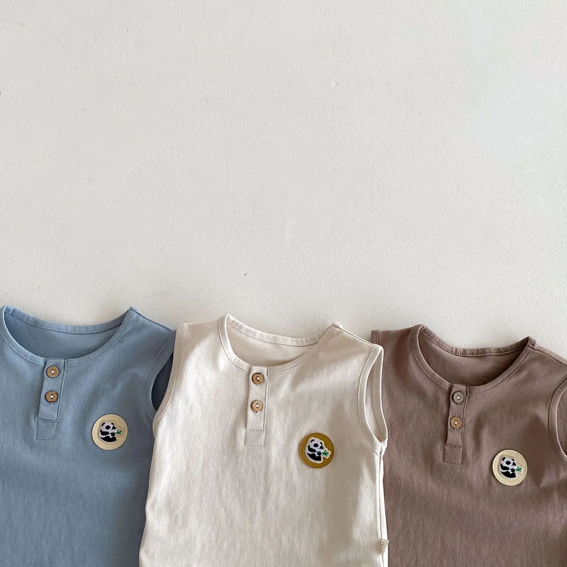 Korean Style Baby Vest Pure Cotton Boys 0-2Yr Sleeveless Round Neck Cartoon T-Shirt — feature 4