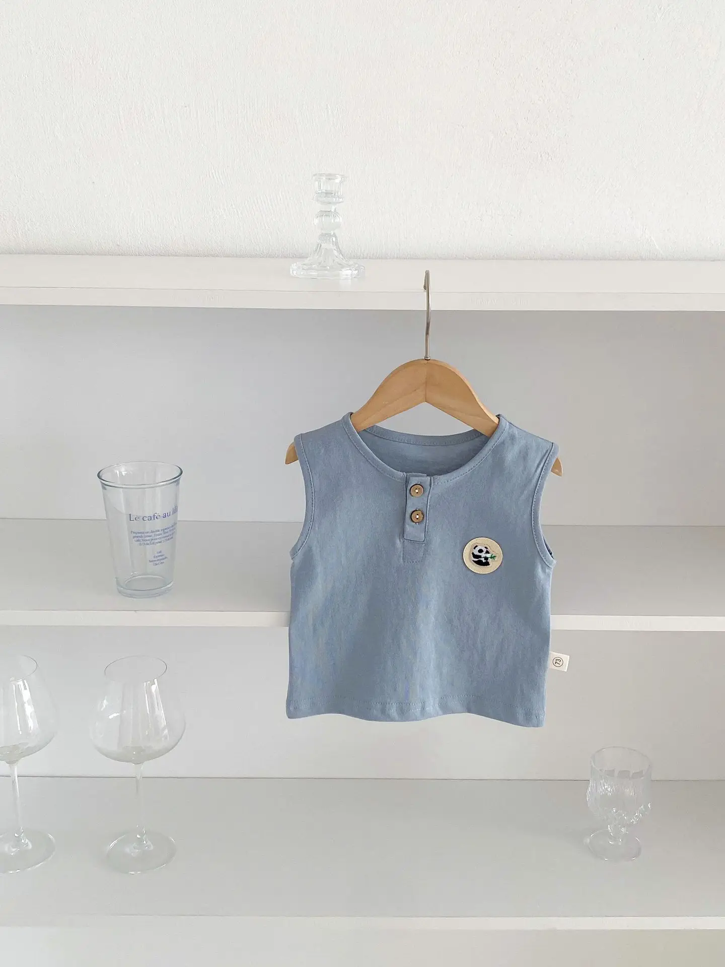Korean Style Baby Vest Pure Cotton Boys 0-2Yr Sleeveless Round Neck Cartoon T-Shirt - Image 2